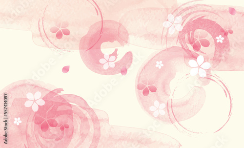 春 ピンク 桜の背景イラスト
