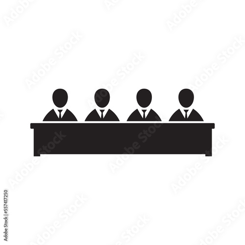 Audience, tribunal pictogram. Isolated vector icon on white background.