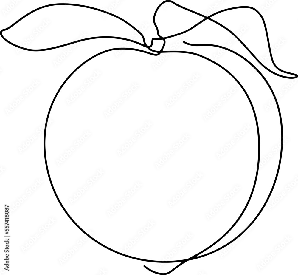 peach line art fruit logo Stock Vector Adobe Stock