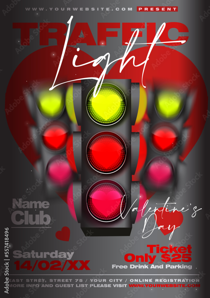 Traffic Light Party Flyers