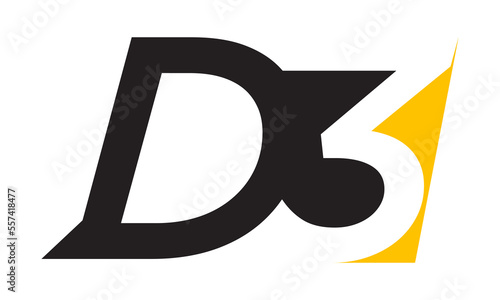 Abstract D3 alphabet vector design