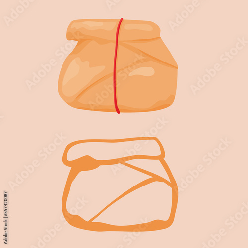 Illustration image of nasi bungkus kertas, the name in Indonesia photo