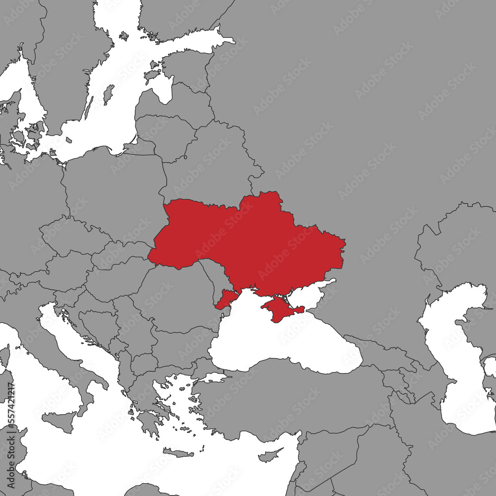 Ukraine on world map.Vector illustration. Ukraine on world map.Vector illustration.