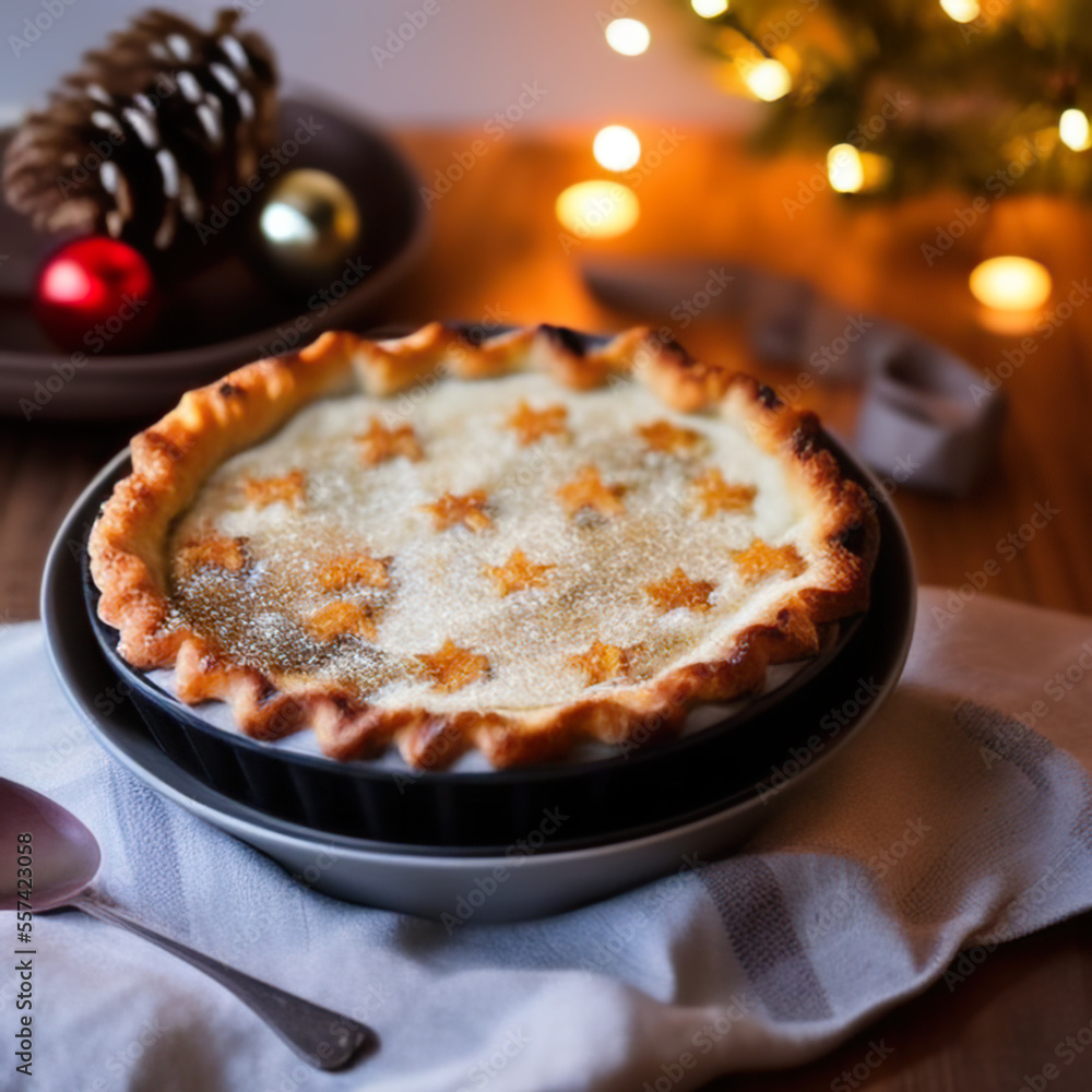 christmas pie in cozy winter christmas setting christmas pie in cozy winter christmas setting
