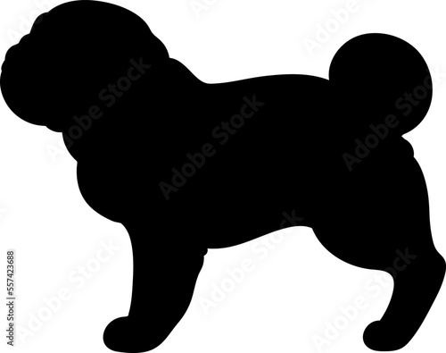 Obraz na płótnie Simple and cute silhouette of Pug in side view