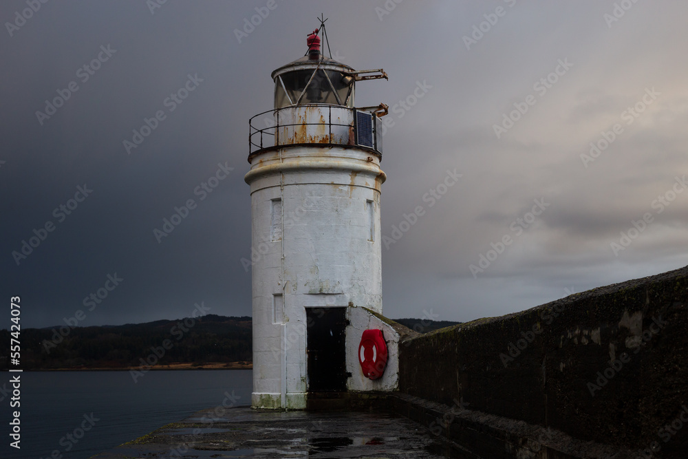 Scottish Lighthouse on a cold winter morning 