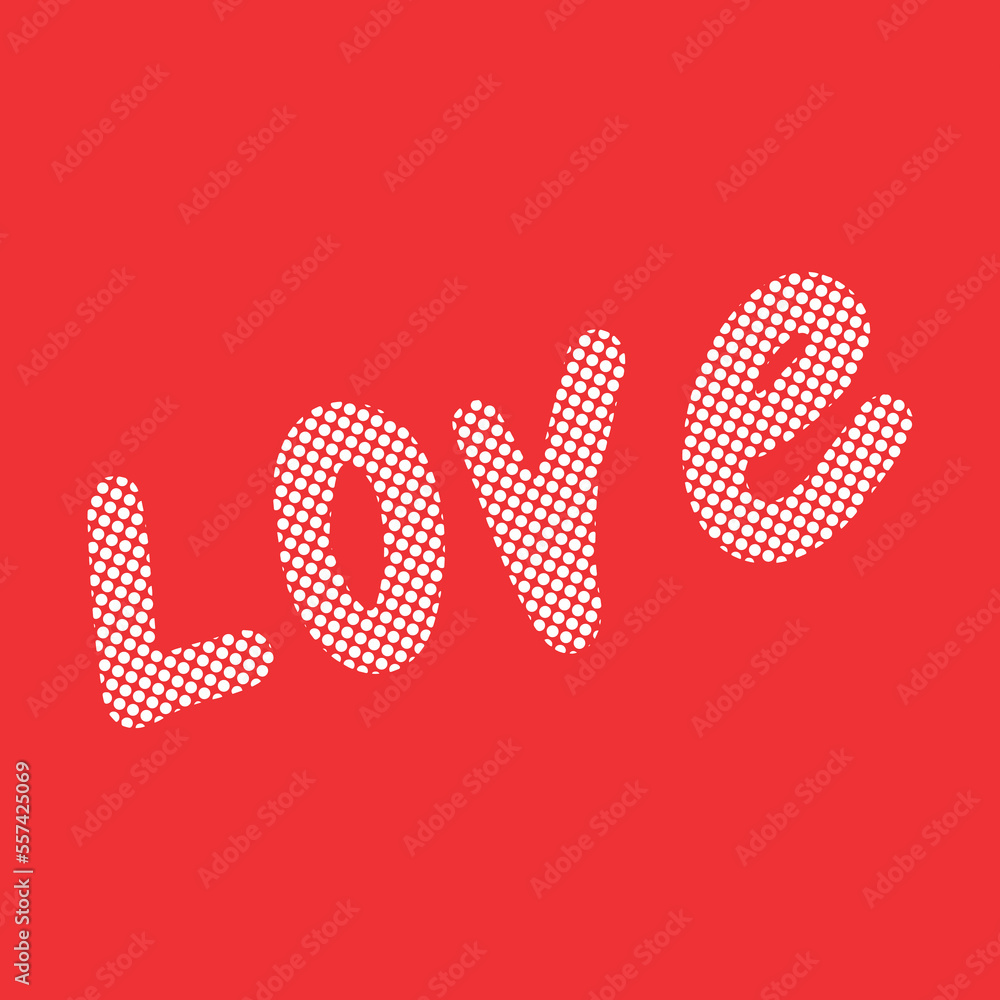 The word of love in dots. Vector calligraphy. The word of love in dots. Vector calligraphy.