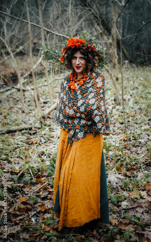 woman in autumn forest woman in autumn forest