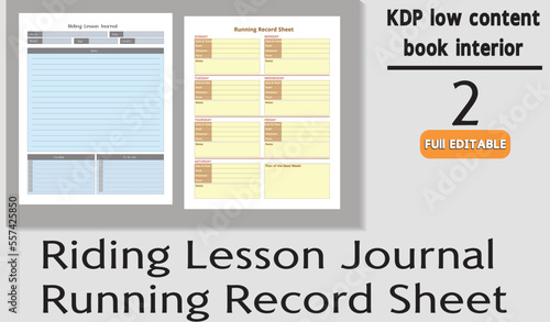 Riding Lesson Journal  Running Record Sheet
