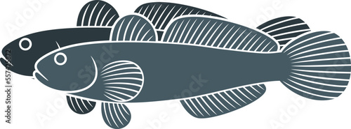 Sea goby logo. Isolated sea goby on white background