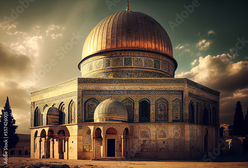 Beautiful Aqsa mosque, AI-generated 