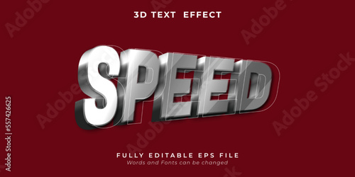 Speed text editable three dimension style