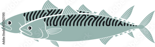 Mackerel logo. Isolated mackerel on white background