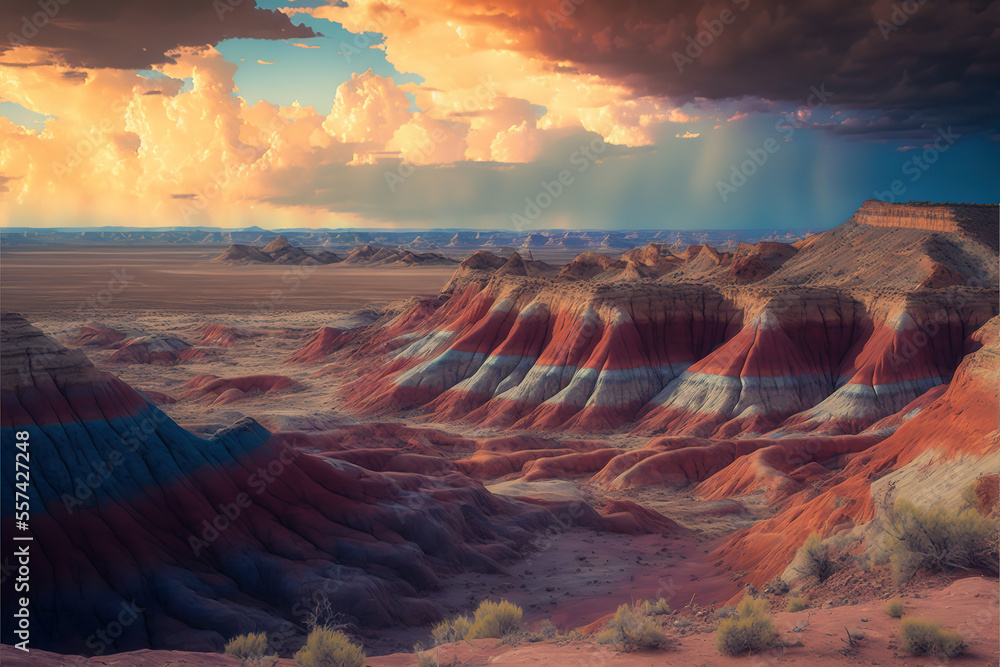 Painted Desert, Arizona landscape generated by generative AI