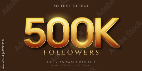 500K text editable three dimension text effect style