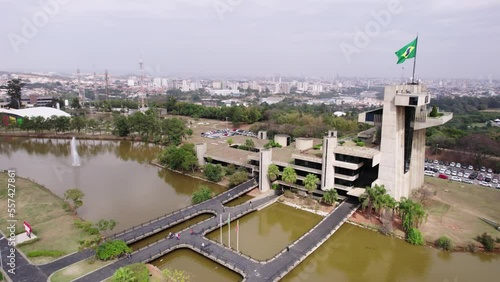 Sorocaba, São Paulo, Brazil - Circa August 2022: Sorocaba top view by drone