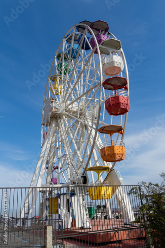 Ferris wheel Giradabo in Tibidabo Amusement Park, Barcelona, Spain photo