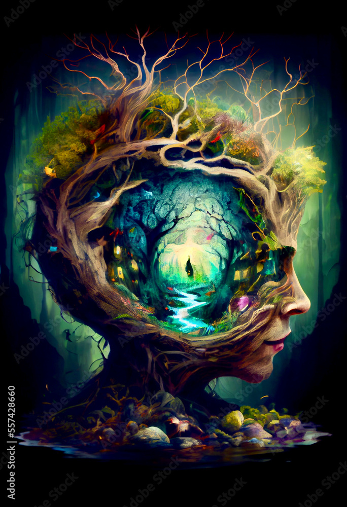 Generative AI abstract render of the love of nature Generative AI abstract render of the love of nature