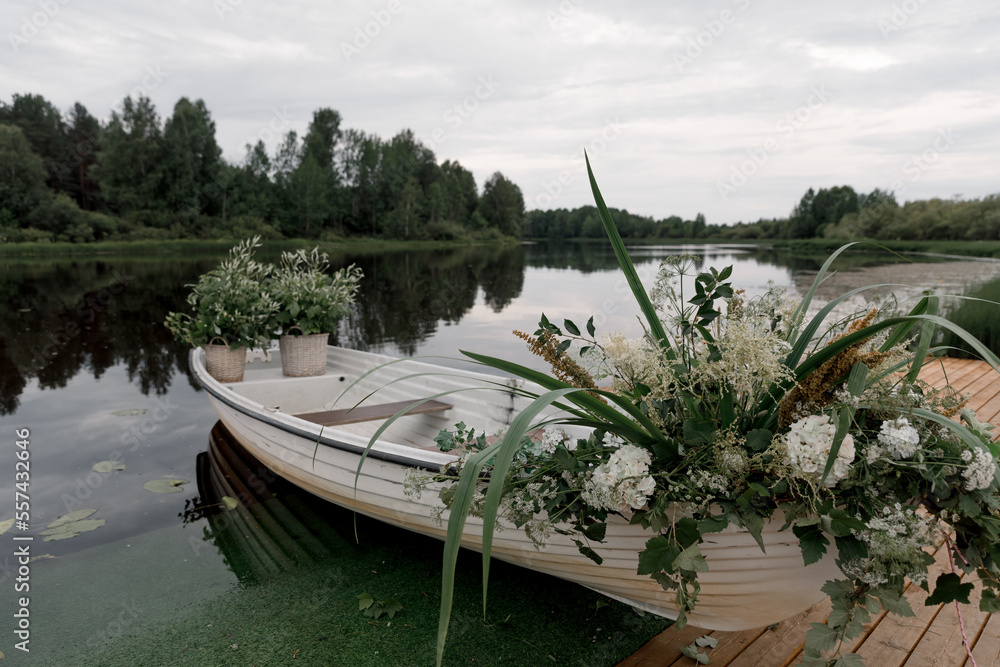 boat decoration with wildflowers boat decoration with wildflowers