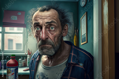 Sleazy landlord, portrait. Generative AI