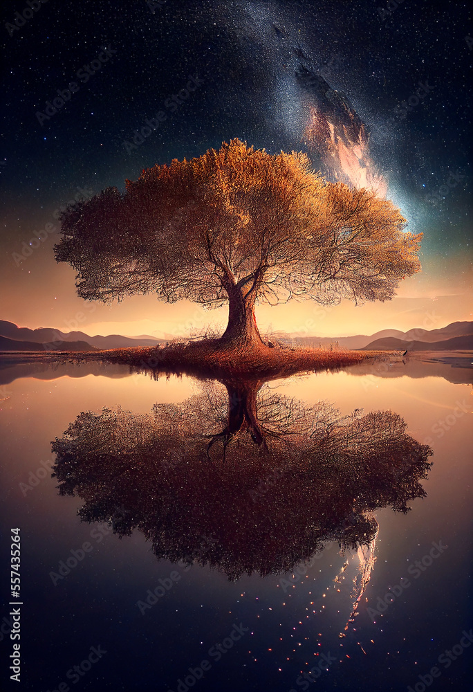 Generative AI abstract render of a tree of life Generative AI abstract render of a tree of life