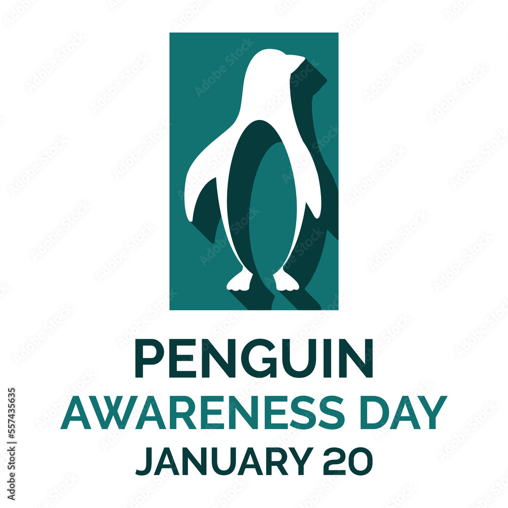 Obraz premium Penguin Awareness Day. January 20.Template for background, banner, card, poster. Vector EPS10 illustration