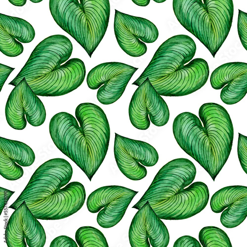 Watercolor leaves in a seamless pattern. Can be used as fabric, wallpaper, wrap.