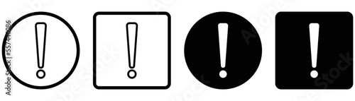 exclamation mark set icon. mark icon collections. style symbol, vector illustration
