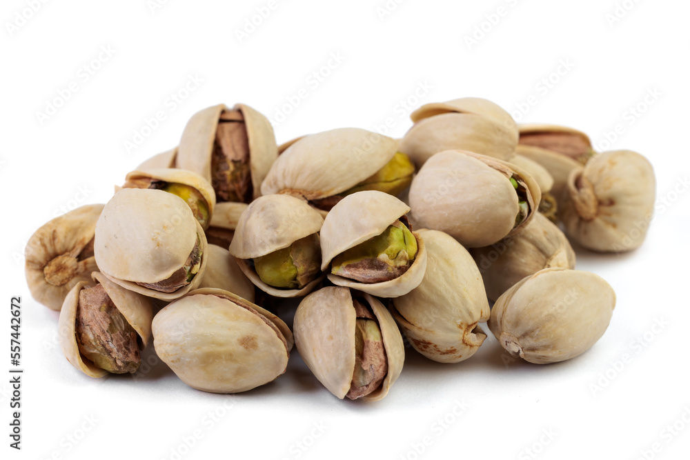 Pistachios on white background. Pistachios on white background.