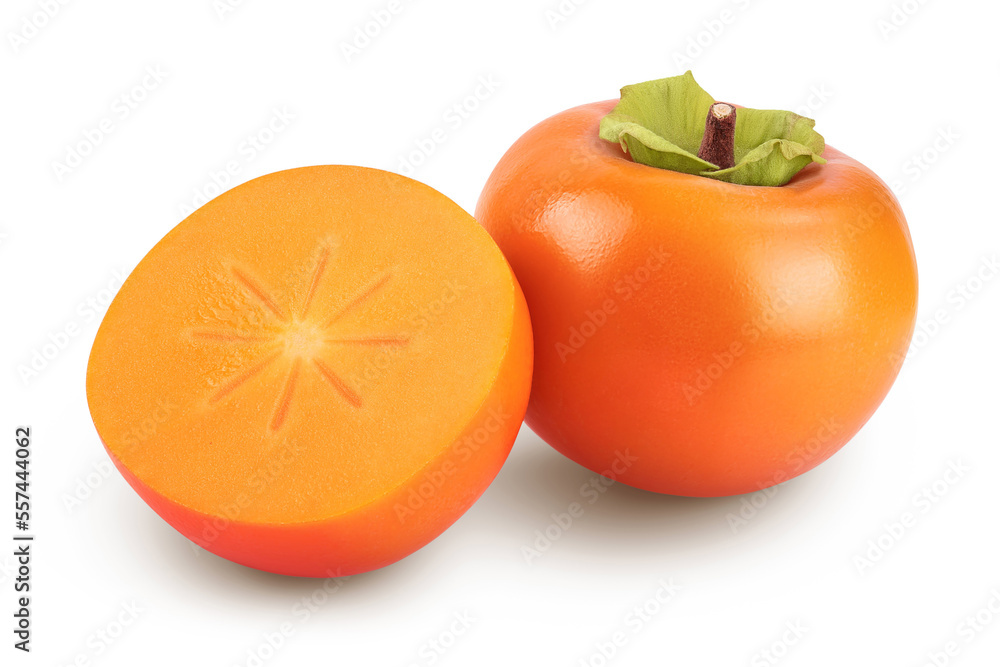 Persimmon fruit isolated on white background with full depth of field Persimmon fruit isolated on white background with full depth of field