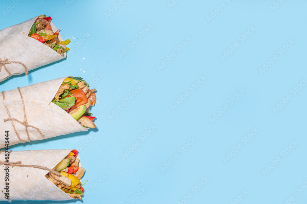 Wrapped sandwich burrito or shawarma