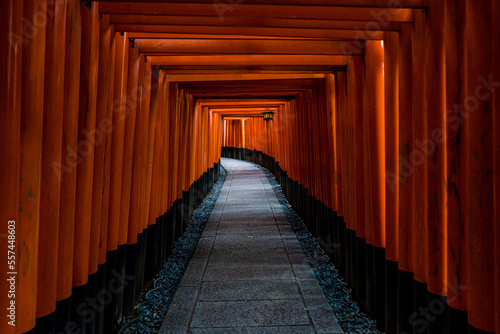 千本鳥居で有名な、京都の伏見稲荷大社の風景