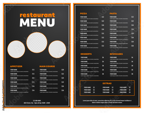 Simple Restaurant menu modern design layout