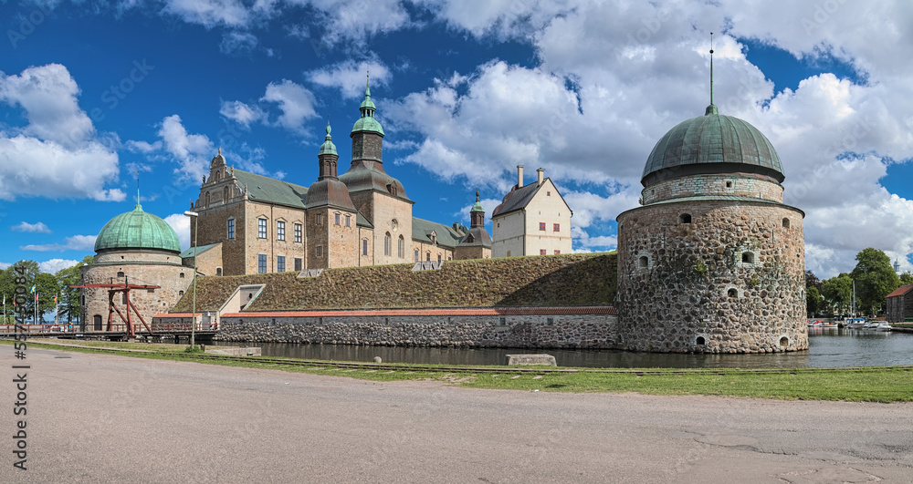 Vadstena Castle in the city of Vadstena, Sweden. Construction of the castle was started in 1545. The castle was completed in 1620.