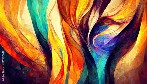 abstract colorful background with waves Ai generative 