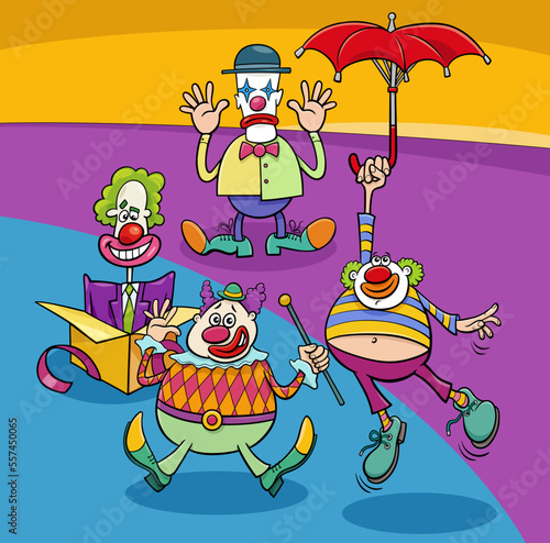 cartoon funny clowns and comedians characters group