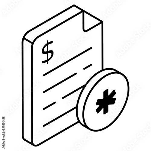 Trendy design icon of medical bill