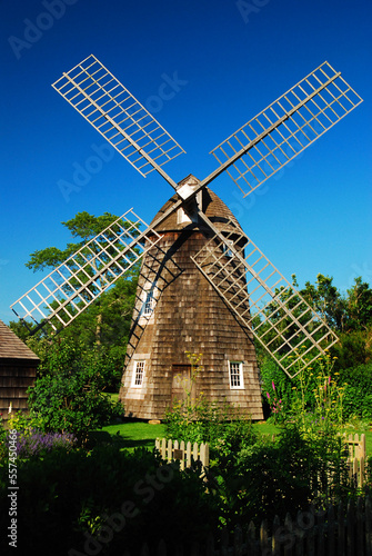 The Mulfred Farm Museum depicts life in the rural beginnings of East Hampton, Long Island, with a windmill and garden