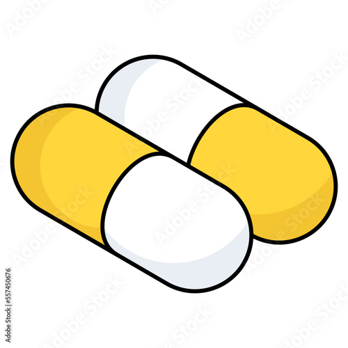 An icon design of capsule 