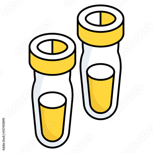 An editable design icon of sample tube, lab apparatus