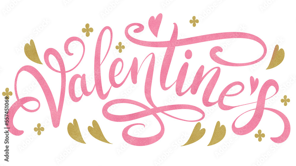 Happy Valentines day typography on transparent background 