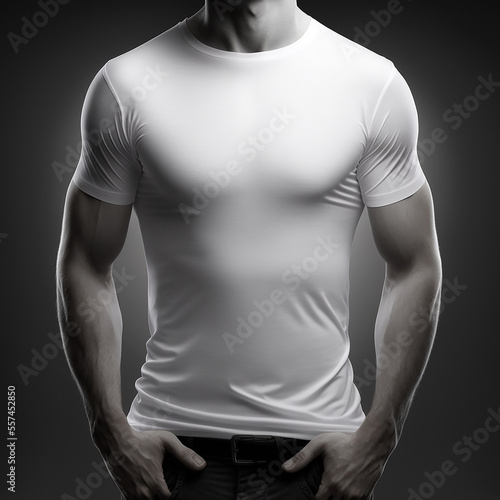 Black and White T Shirt Model - Generative AI © Derek