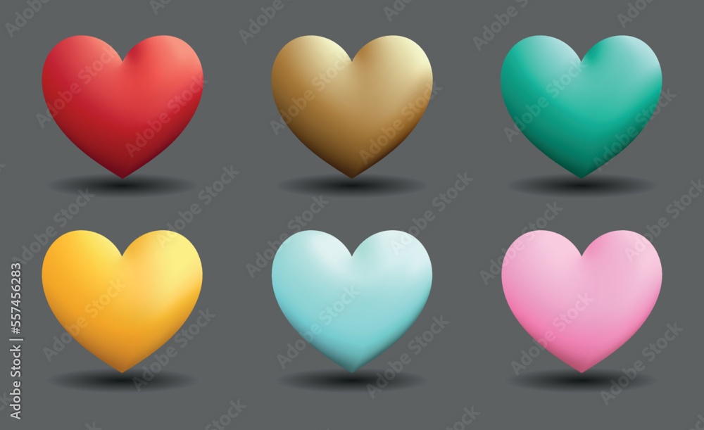 Emoji set of hearts in different colors Emoji set of hearts in different colors