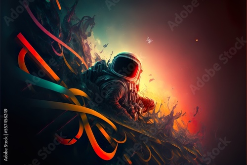 Abstract Astronaut in Space