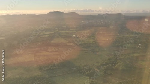Scenic Landscape View during Plane Approach
