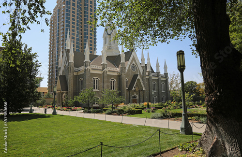 Fotografi Assembly Hall and the tree - 1882 - Salt Lake City, Utah