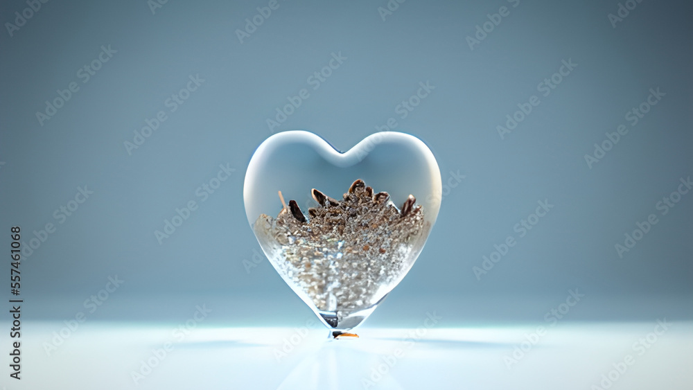 heart shaped glass