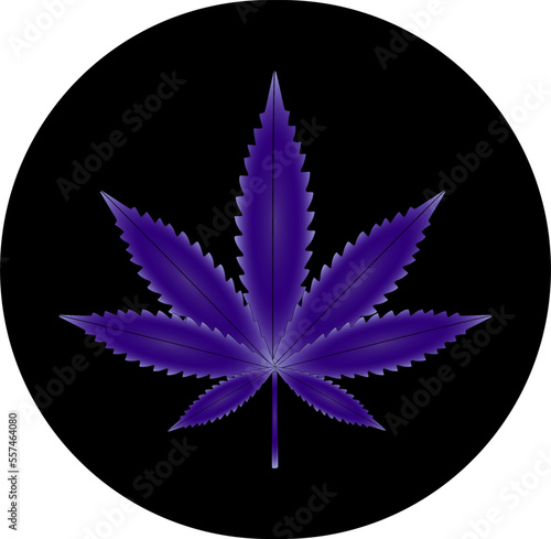 Vector illustration of marijuana leaf, cannabis plant used for medicinal purposes	