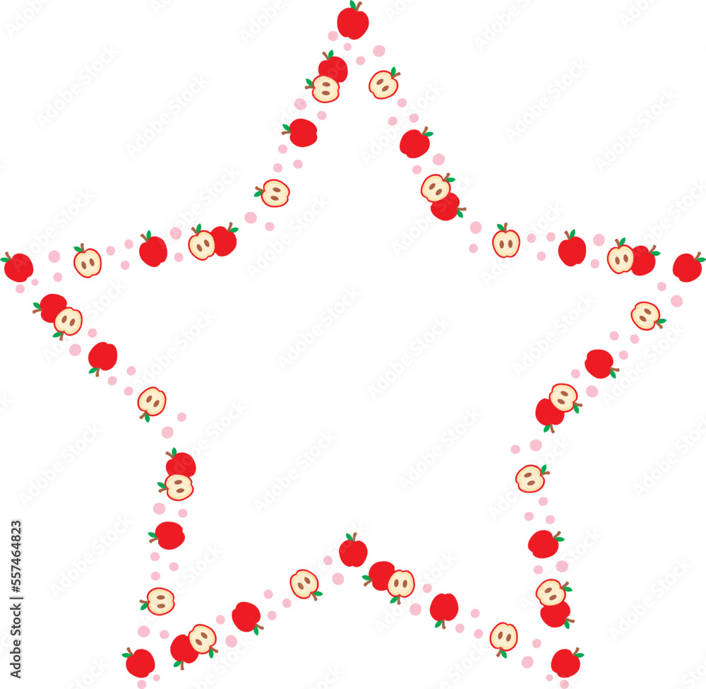 Obraz premium メッセージカードに使えるフレーム 枠 フルーツのイラスト