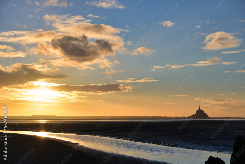 sunset over the Mont Saint Michel